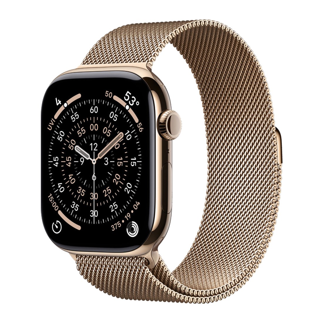Apple Watch Series 11 46 мм Gold Titanium Milanese Loop S/M