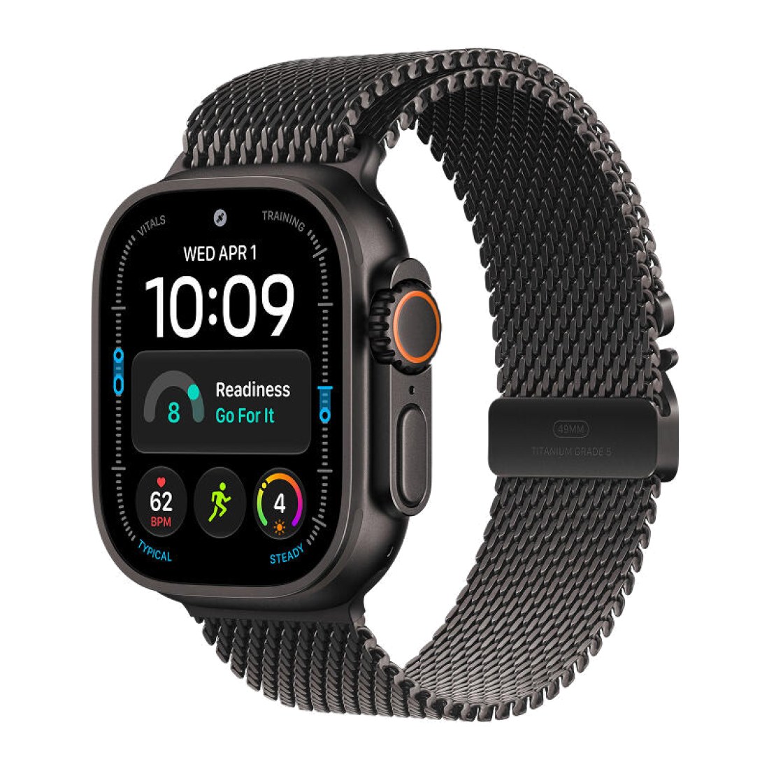 Apple Watch Ultra 4 49 мм Black Titanium Milanese Black Loop M
