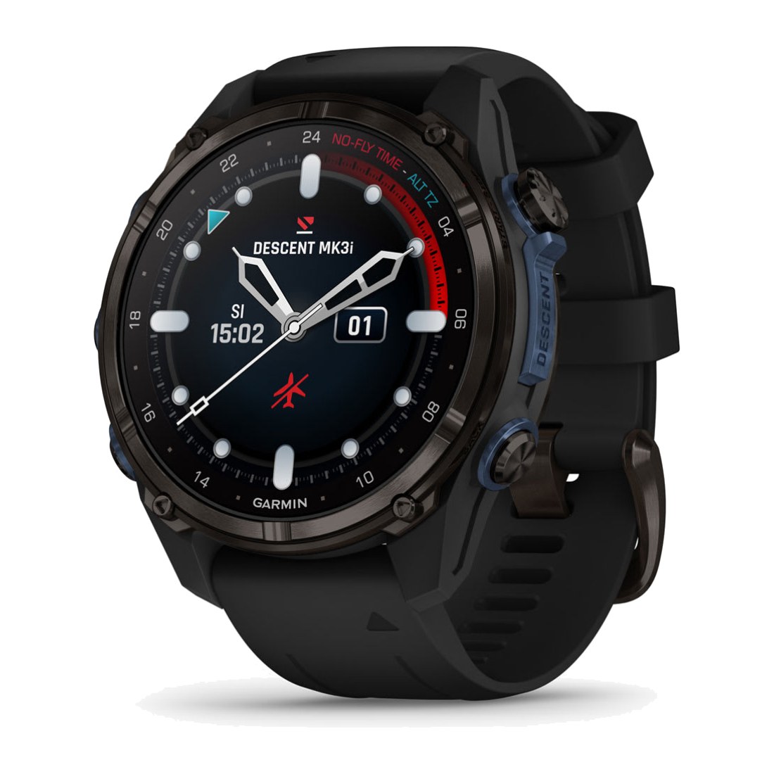 Garmin Descent Mk3i 43mm Carbon Gray DLC Titanium / Black Silicone Band