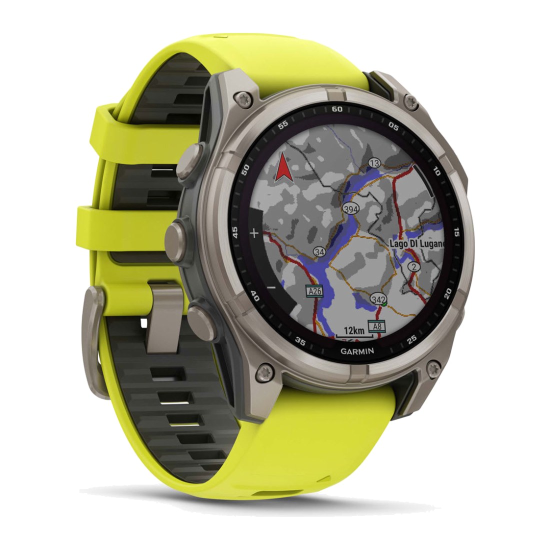 Garmin Fenix 8 (47mm) Solar Sapphire Titanium with Yellow Graphite Silicone Band
