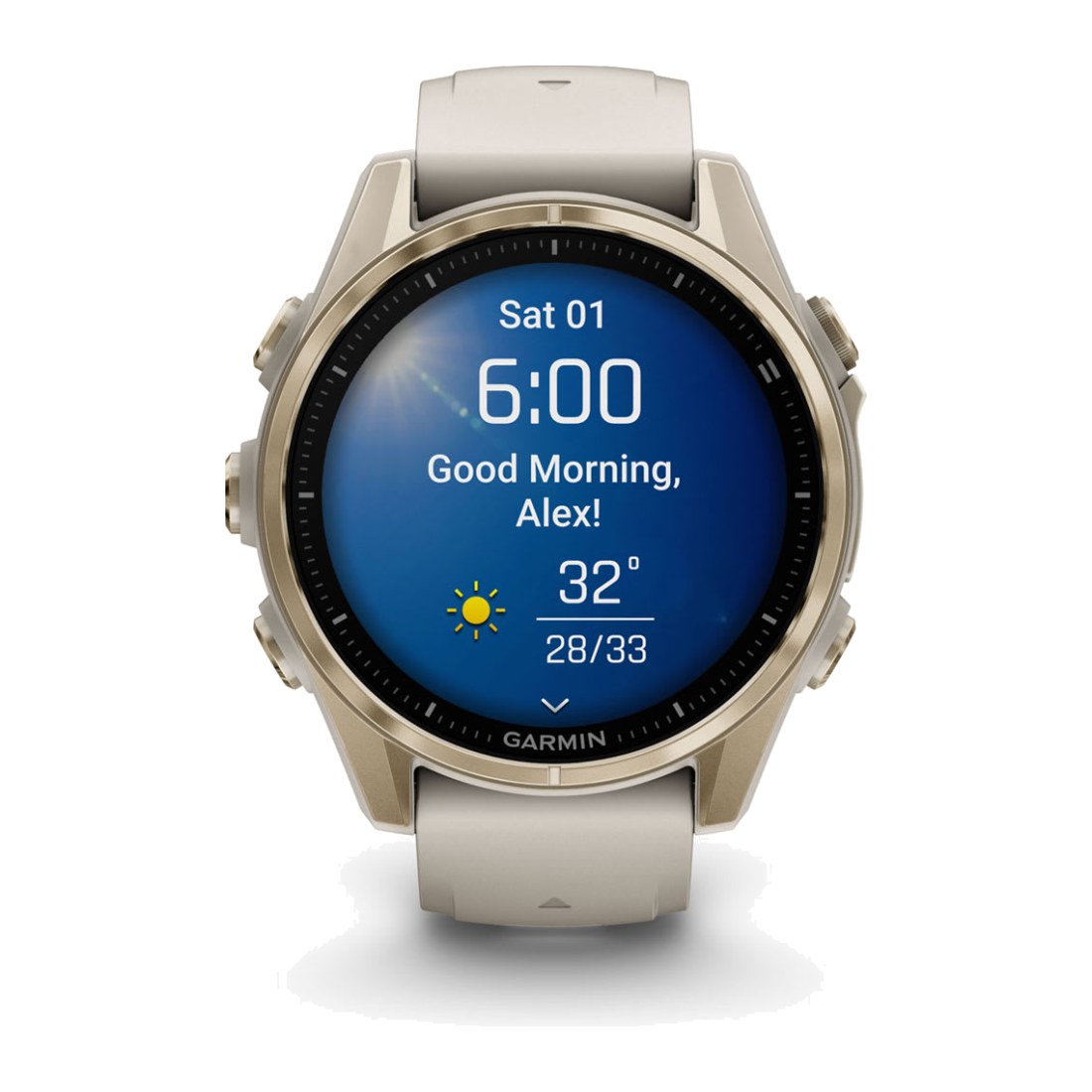 Garmin Fenix 8 (43mm) Amoled Sapphire Soft Gold with Dark Sandstone Silicone Band + Soft Gold Leather Band