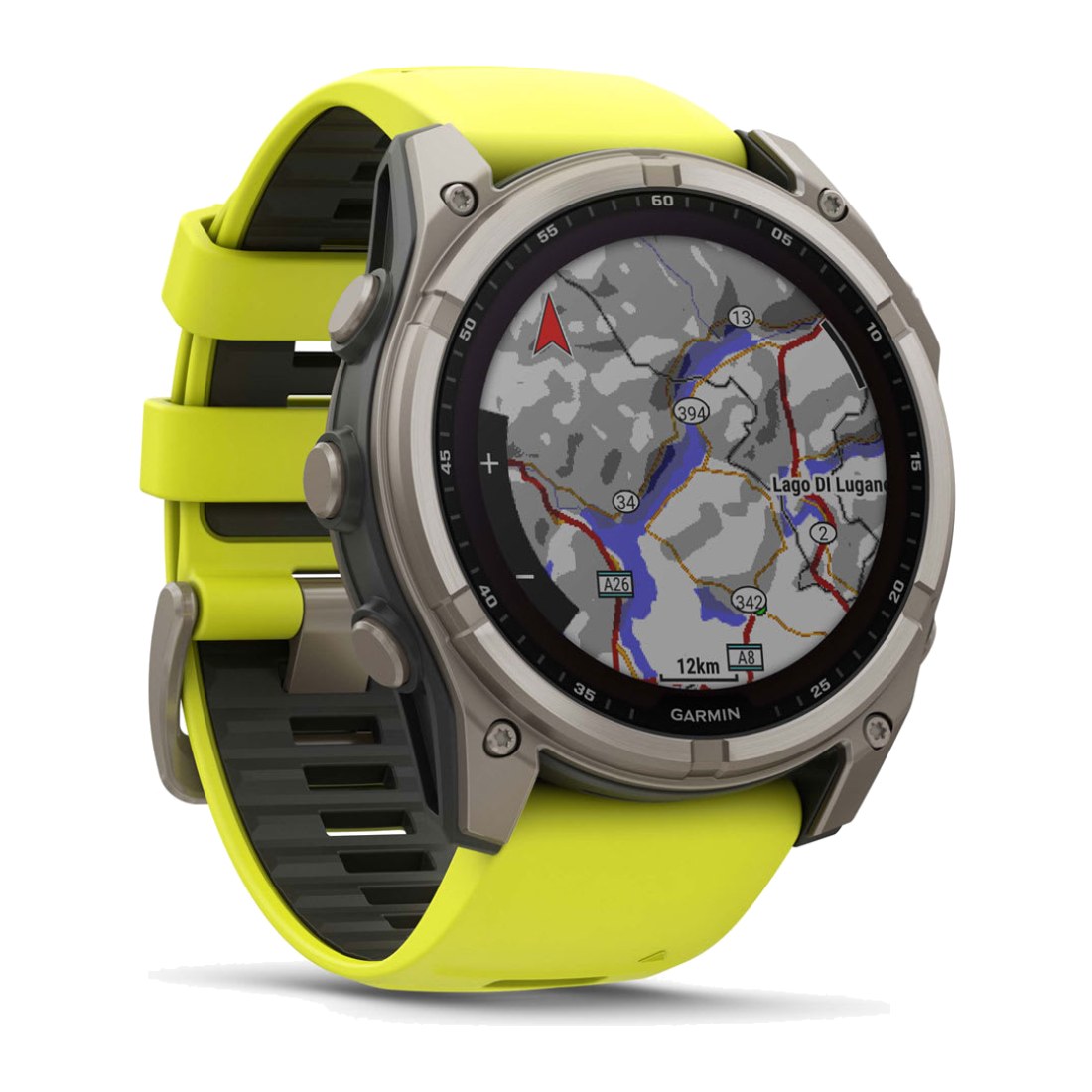 Garmin Fenix 8 (51mm) Solar Sapphire Titanium with Yellow Graphite Silicone Band