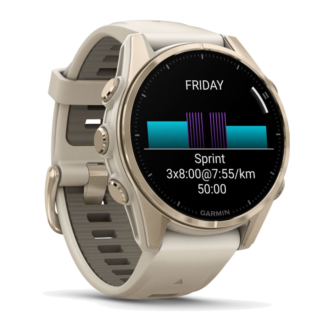 Garmin Fenix 8 (43mm) Amoled Sapphire Soft Gold with Dark Sandstone Silicone Band + Soft Gold Leather Band
