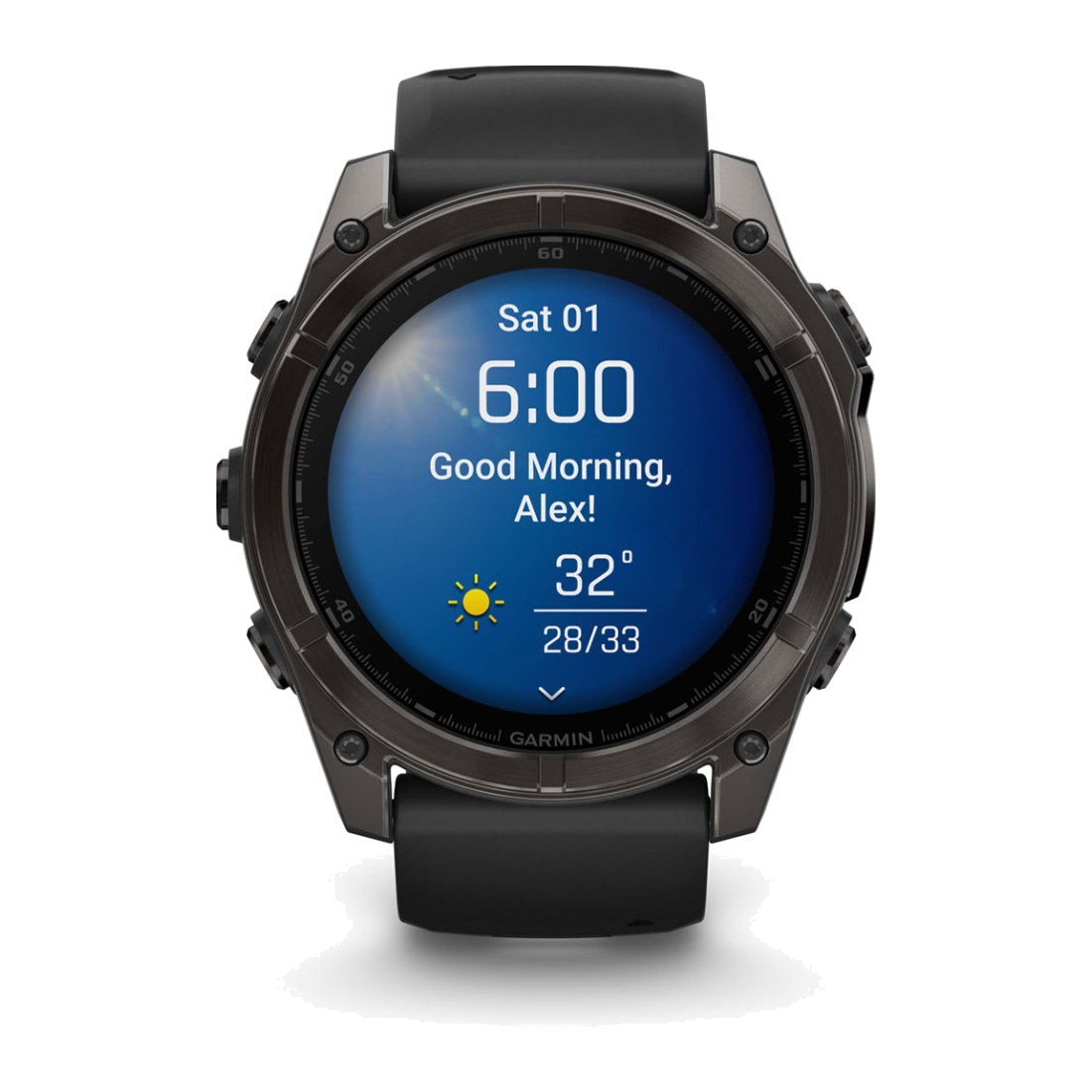 Garmin Fenix 8 (51mm) Amoled Sapphire Carbon Gray DLC Titanium with Pebble Gray Silicone Band
