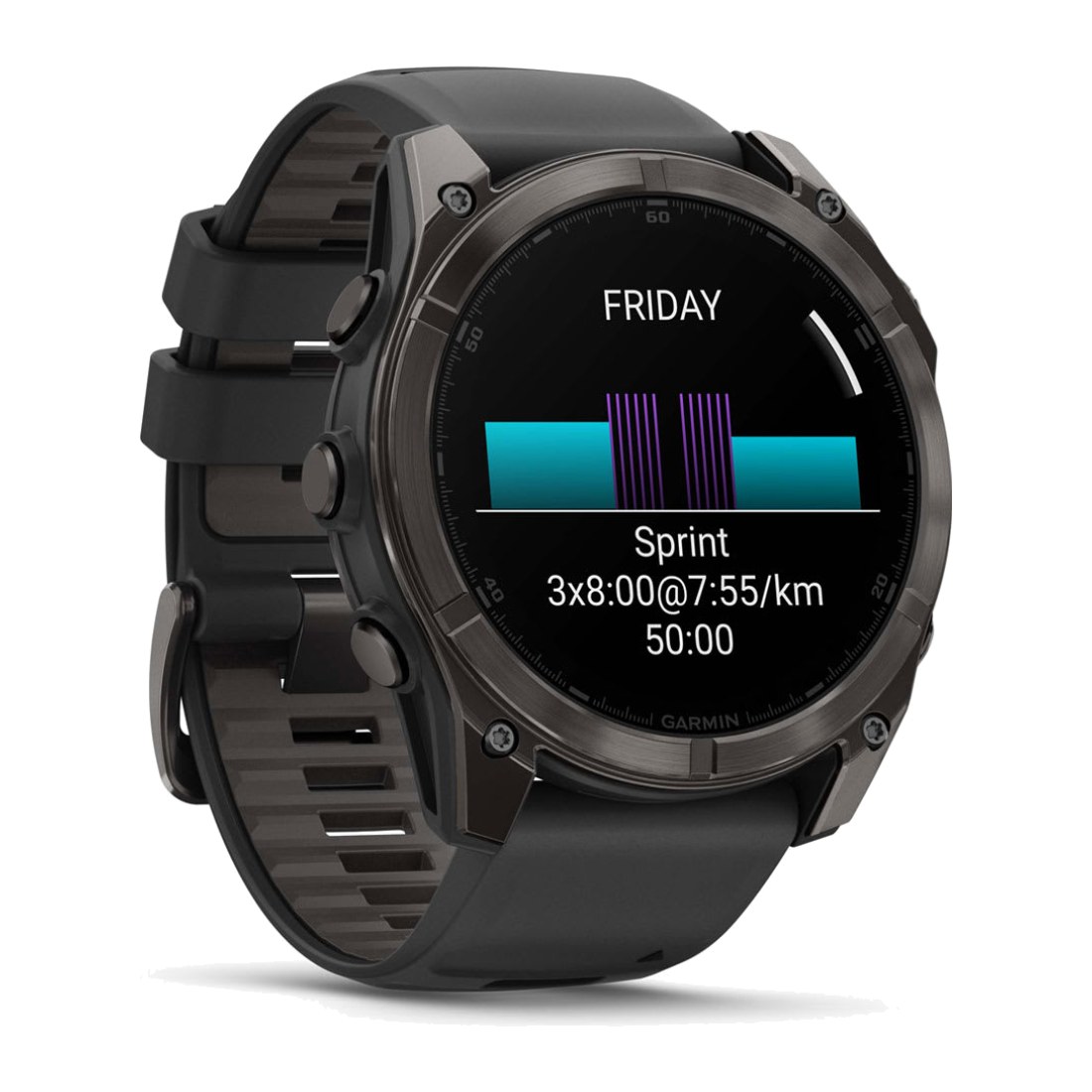 Garmin Fenix 8 (51mm) Amoled Sapphire Carbon Gray DLC Titanium with Pebble Gray Silicone Band