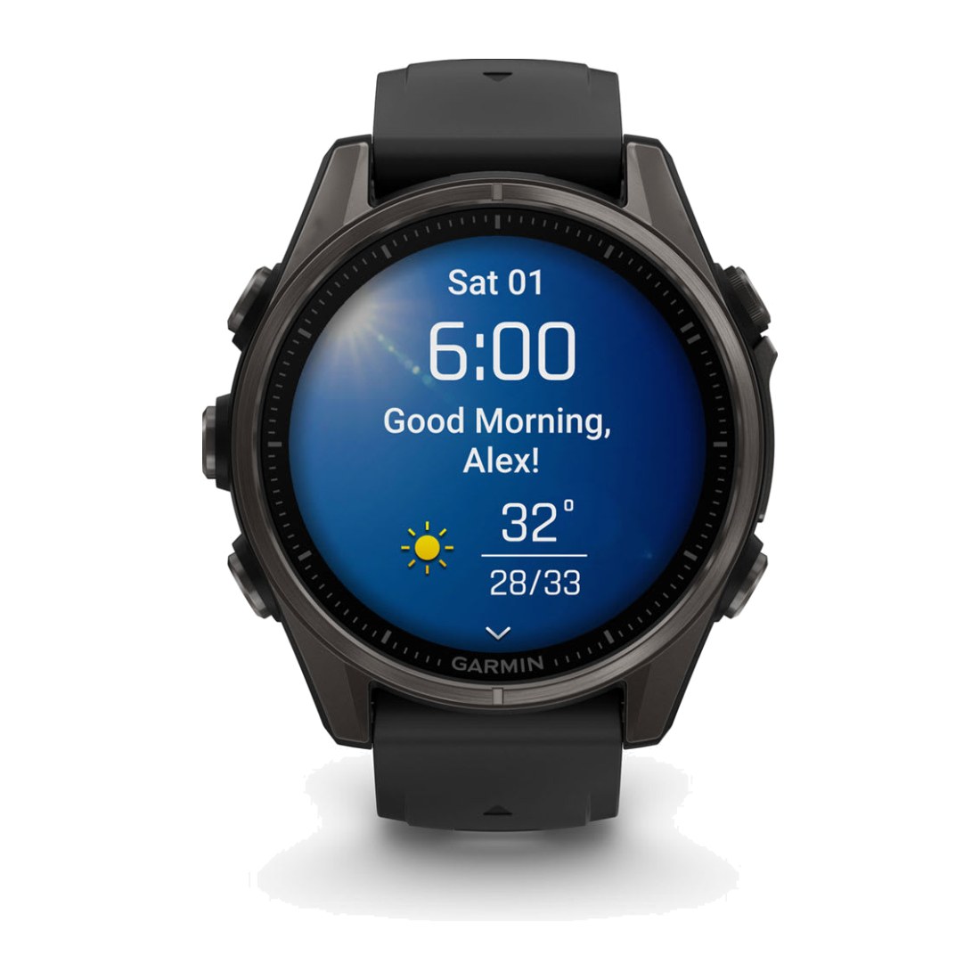 Garmin Fenix 8 (43mm) Amoled Sapphire Carbon Gray DLC Titanium with Pebble Gray Silicone Band