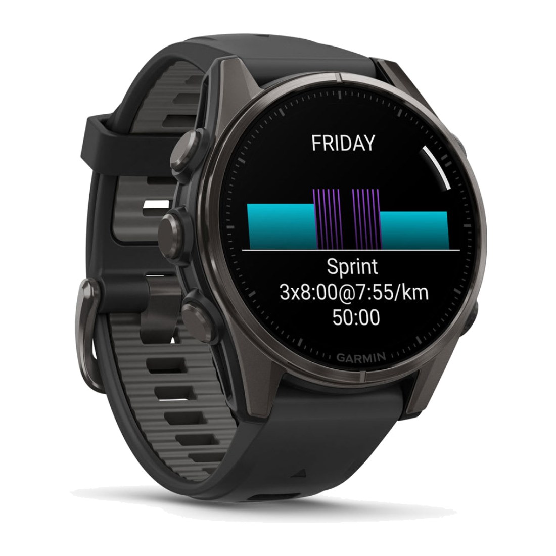 Garmin Fenix 8 (43mm) Amoled Sapphire Carbon Gray DLC Titanium with Pebble Gray Silicone Band