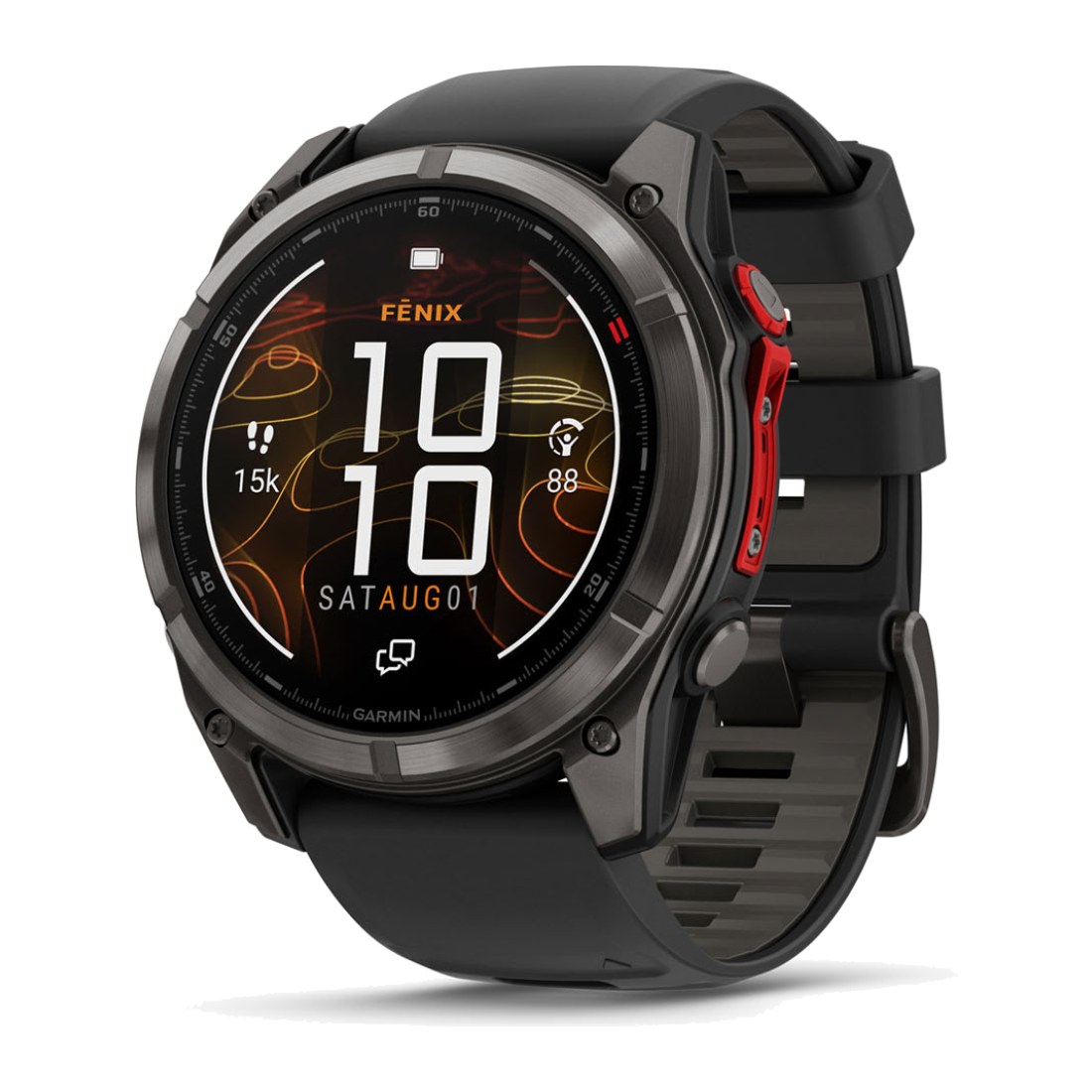 Garmin Fenix 8 Pro (51mm) MicroLED Sapphire (LTE) Carbon Gray Titanium with Black/Pebble Silicone Band