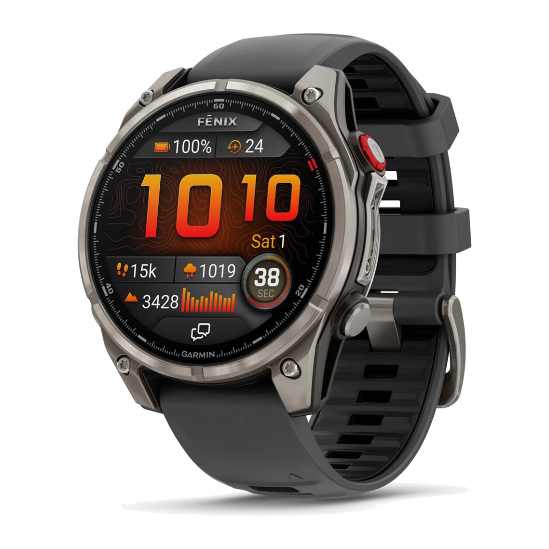 Garmin Fenix 8 Pro (47mm) Amoled Sapphire (LTE) Graphite Titanium with Black Silicone Band