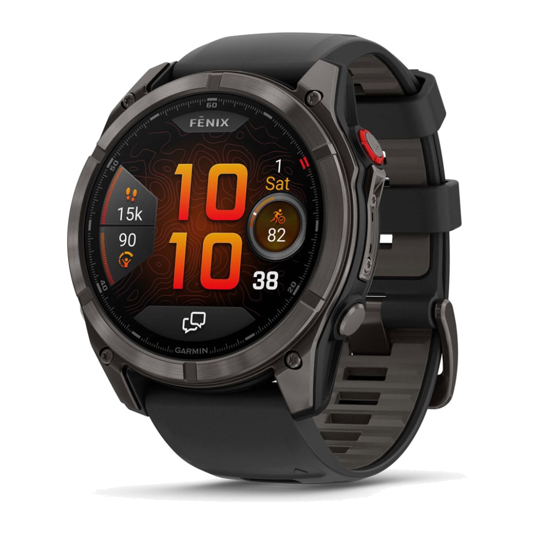 Garmin Fenix 8 Pro (51mm) Amoled Sapphire (LTE) Carbon Gray Titanium with Black/Pebble Silicone Band