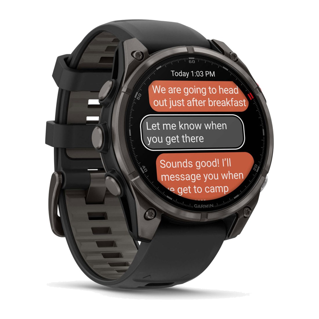 Garmin Fenix 8 Pro (47mm) Amoled Sapphire (LTE) Carbon Gray Titanium with Black/Pebble Silicone Band