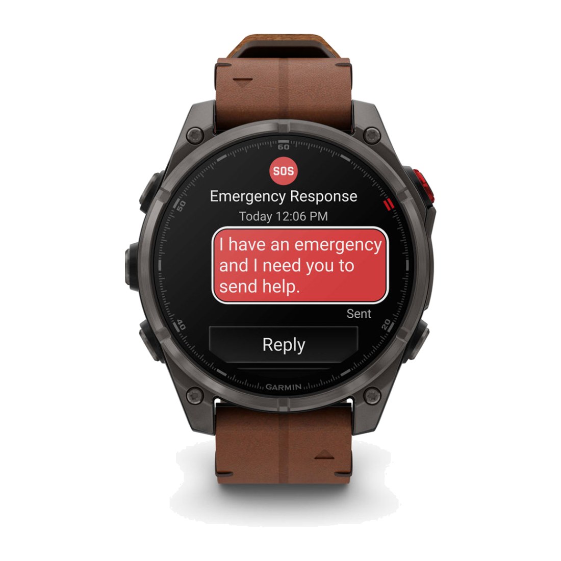 Garmin Fenix 8 Pro (47mm) Amoled Sapphire (LTE) Carbon Gray Titanium with Chestnut Leather Band + Silicone Band