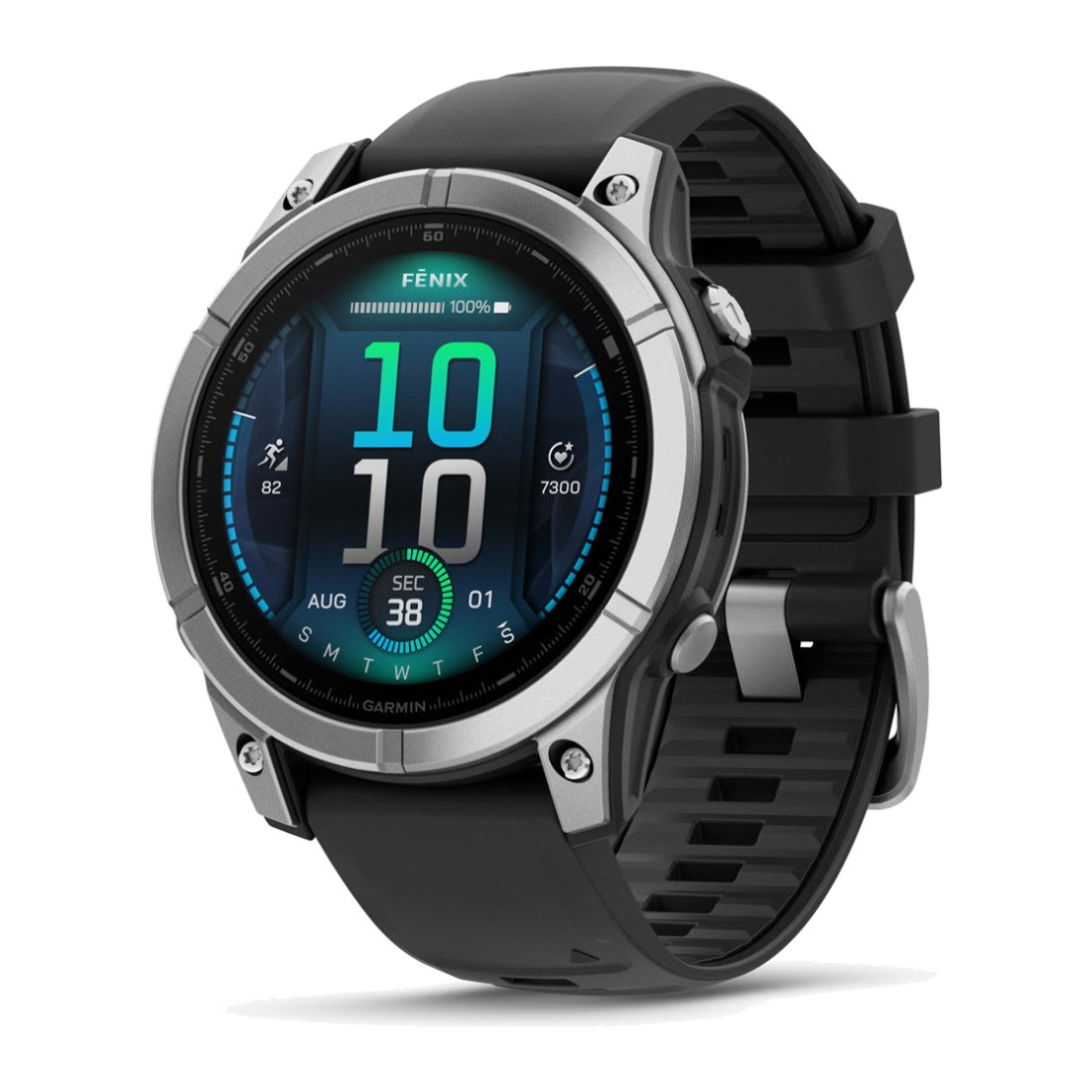 Garmin Fenix E (47mm) Silver with Black Band