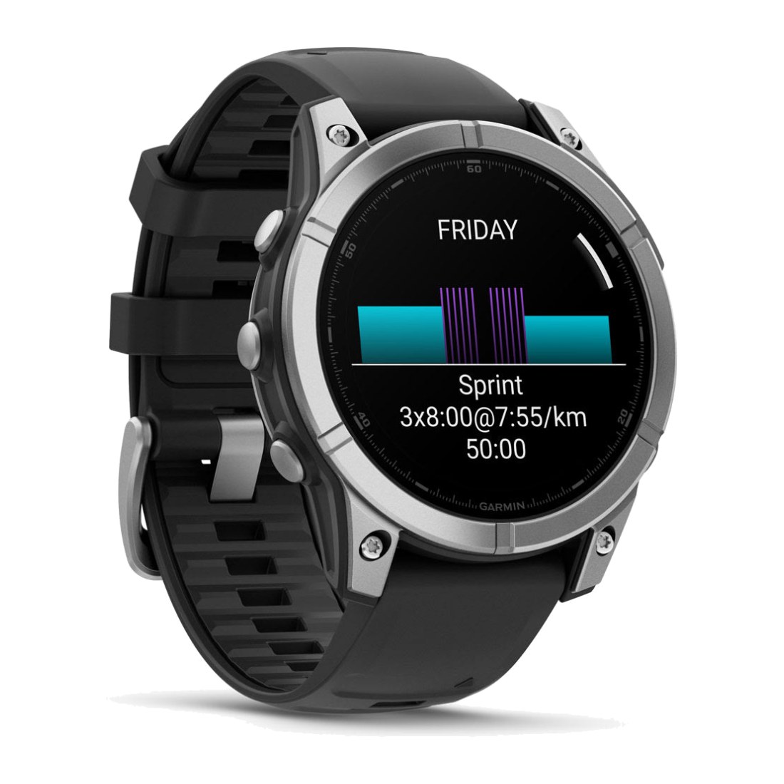Garmin Fenix E (47mm) Silver with Black Band