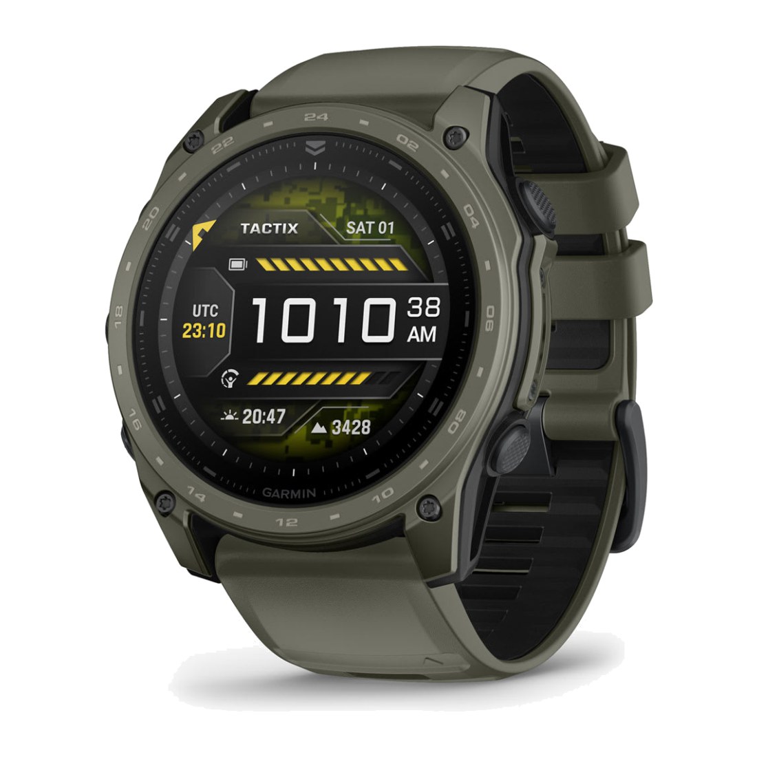 Garmin Tactix 8 (51mm) Amoled Sapphire Applied Ballistic Solver and Ceracote Olive Drab Silicone Band