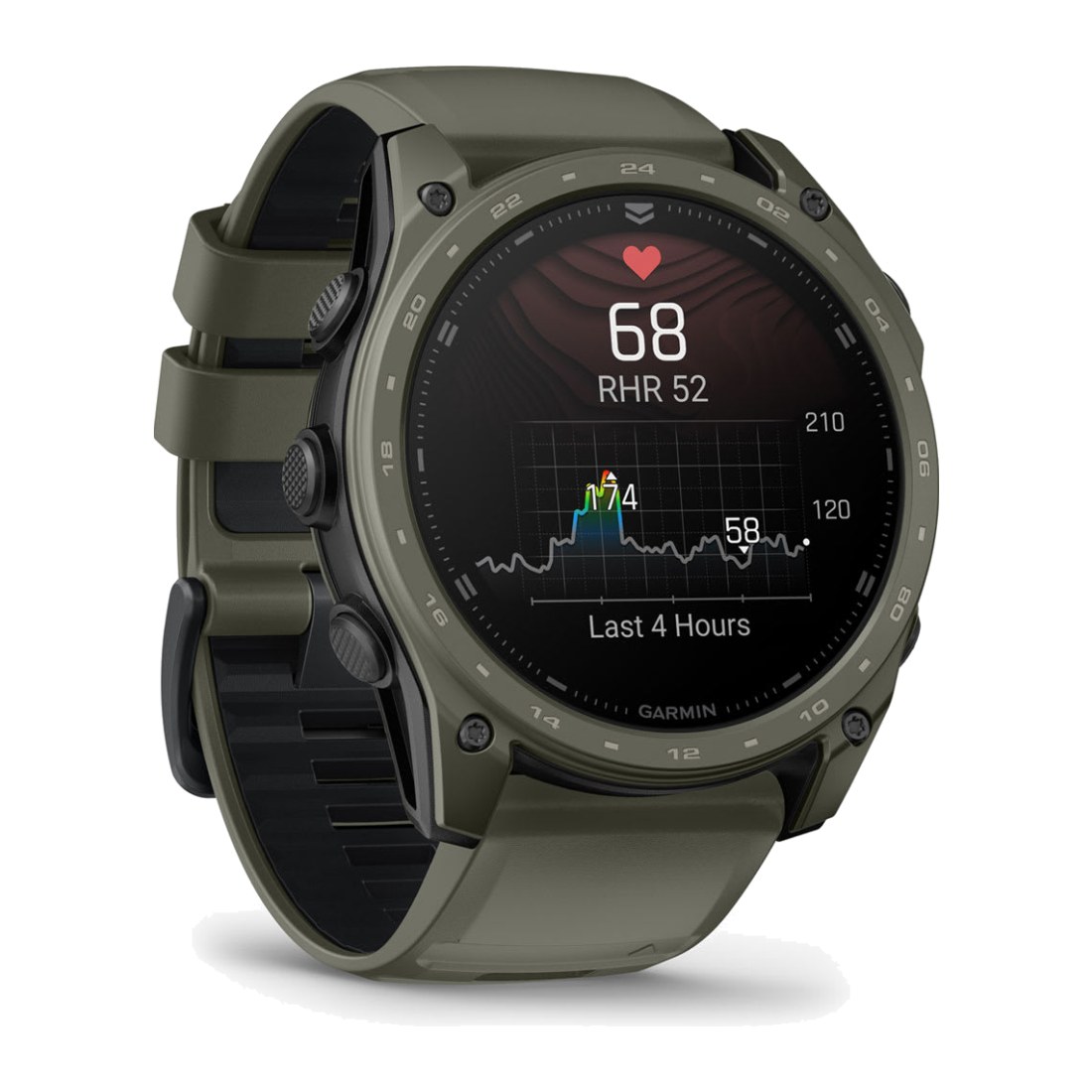 Garmin Tactix 8 (51mm) Amoled Sapphire Applied Ballistic Solver and Ceracote Olive Drab Silicone Band