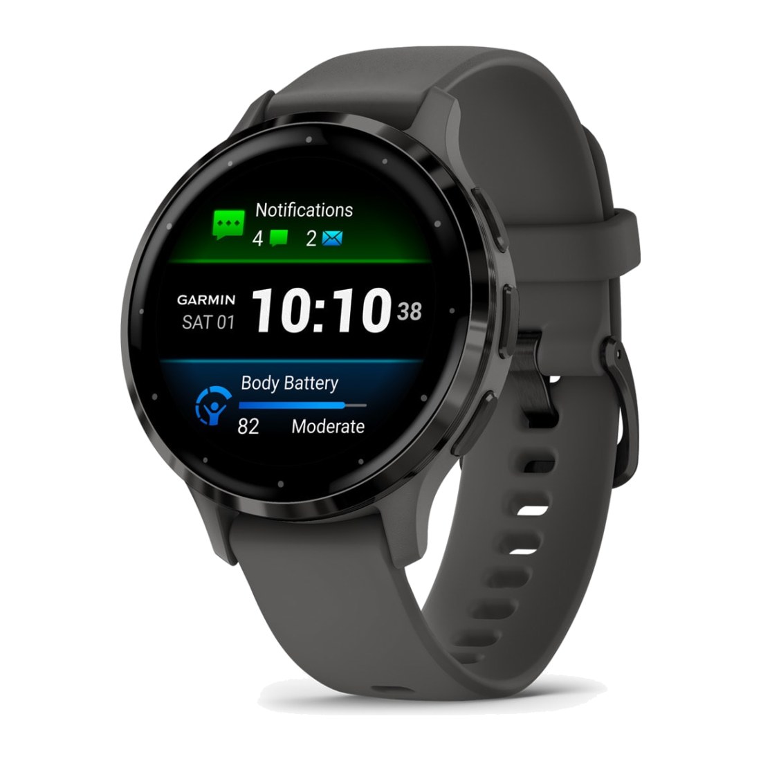 Garmin Venu 3 s (41mm) Slate Pebble wt Gray Silicone Band