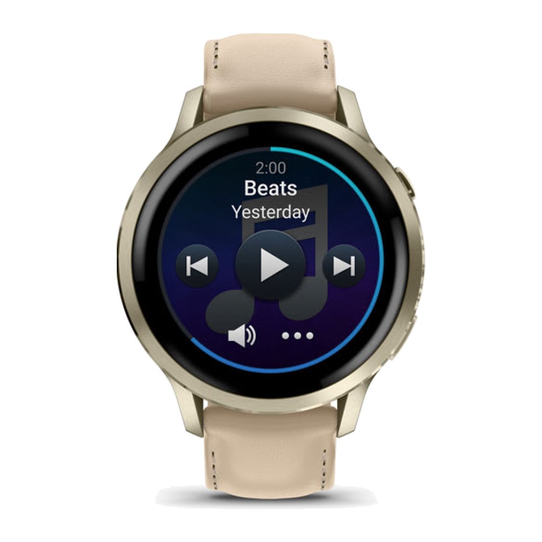Garmin Venu 4 (41mm) Lunar Gold wt Bone Silicone Band + Light Sand Leather Band