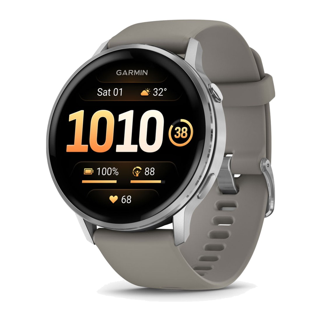Garmin Venu 4 (45mm) Slate Gray wt Black Silicone Band