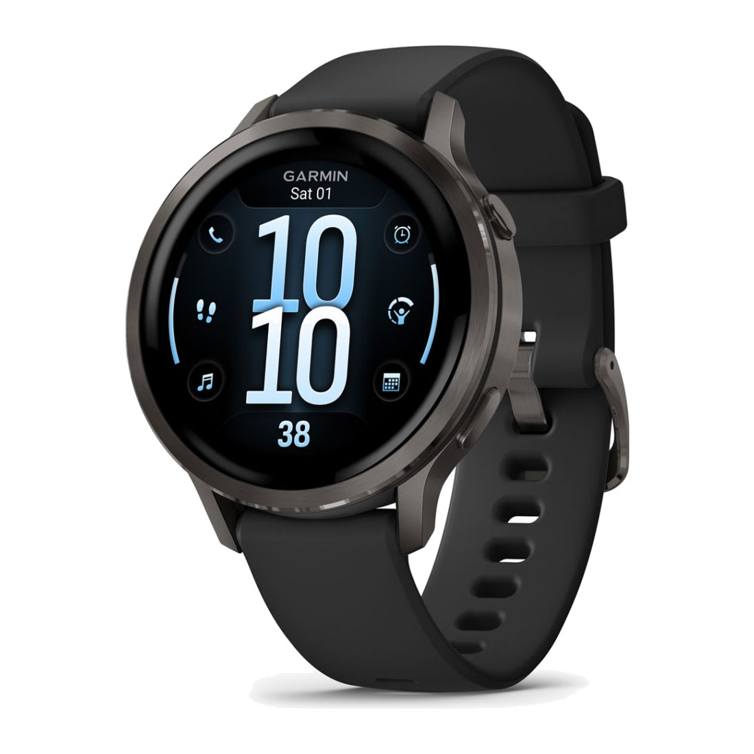 Garmin Venu 4 (41mm) Slate Gray wt Black Silicone Band