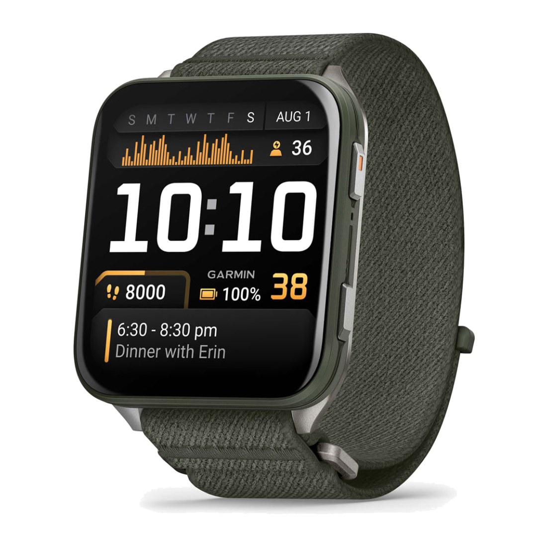 Garmin Venu X1 (51mm) Moss Titanium wt Moss Nylon Band