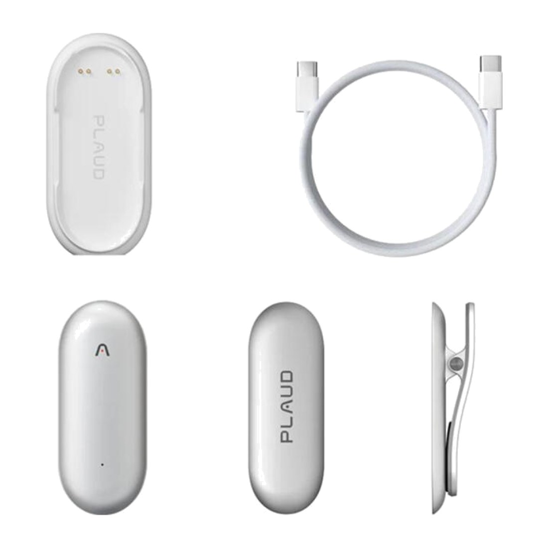 Plaud NotePin AI Voice Recorder Lunar Silver